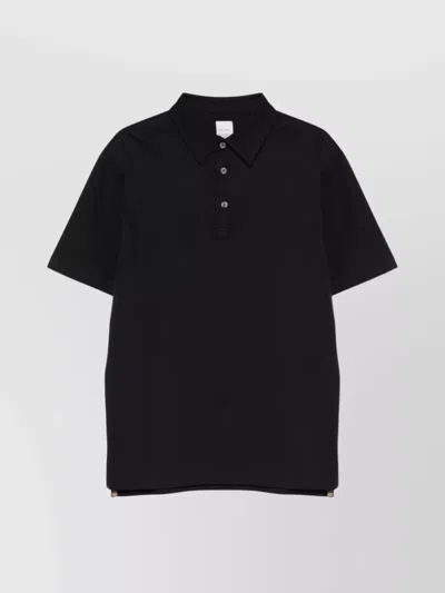 Paul Smith Buttoned Polo Shirt With Collar And Short Sleeves In Blue