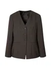 Paul Smith Buttoned Wool Blazer In Brown