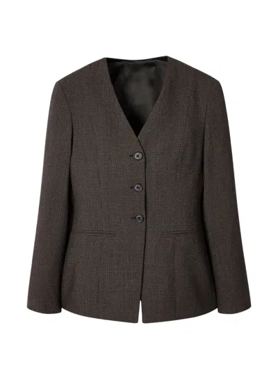 Paul Smith Buttoned Wool Blazer In Brown