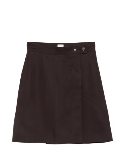 Paul Smith Button-fastening A-line Mini Skirt In Black