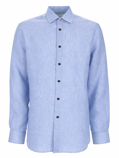 Paul Smith Camicia In Lino In Blue