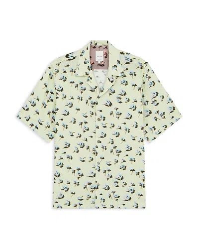 Paul Smith Camp Collar Shirt In Ecru
