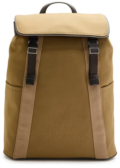 Paul Smith Canvas And Leather Backpack In Brown