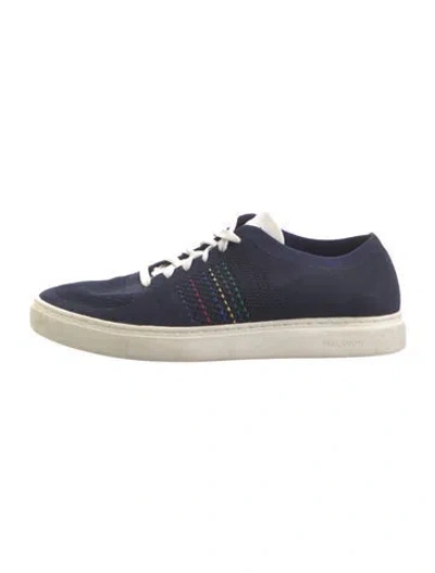 Pre-owned Paul Smith Canvas Graphic Print Sneakers In Blue