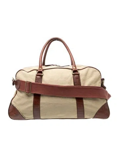 Pre-owned Paul Smith Canvas Leather Trim Carry-on. In Neutral