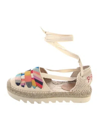 Pre-owned Paul Smith Canvas Striped Espadrilles In Neutral