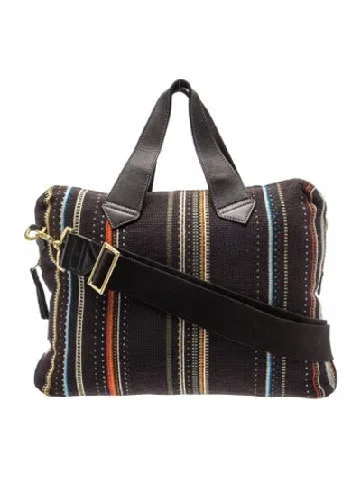 Pre-owned Paul Smith Canvas Weekender Bag In Black