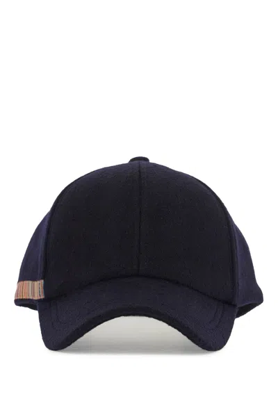 Paul Smith Cappello Baseball In Panno Di Lana In Blue