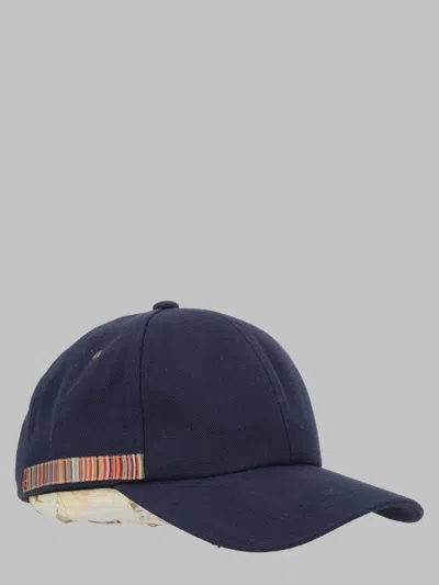 Paul Smith Cappello Da Baseball "signature Stripe" In Blue