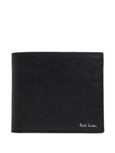 Paul Smith Car Print Leather Wallet In Black