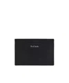 Paul Smith Saffiano Leather Card Holder With In Black