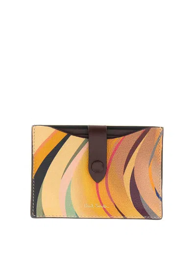 Paul Smith Women's 'dusky Swirl' Leather Pull-out Card Holder Multicolour