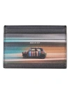 PAUL SMITH CARD HOLDER IN BLACK LEATHER WITH MULTICOLOR PRINT