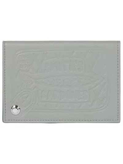 Paul Smith Embossed Sardine-motif Cardholder In Gray