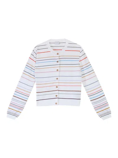 Paul Smith Cardigan Riga Estiva Ps In White