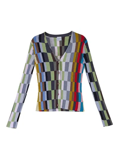 Paul Smith Cardigan Righe Mix In Multi