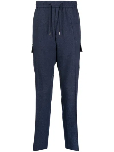 Paul Smith Cargo-style Drawstring Track Pants In Blue