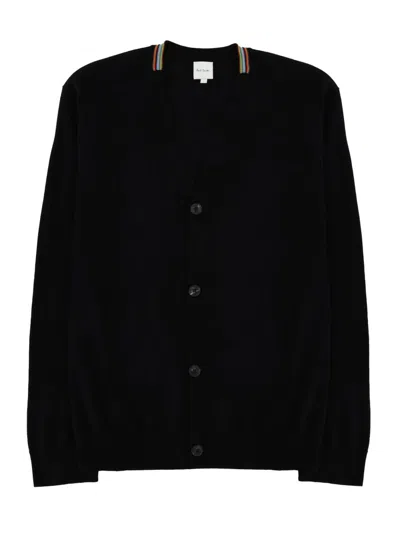 Paul Smith Signature Stripe Cardigan In Black