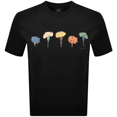Paul Smith Mens Casual Fit Carnation Line T-shirt In Black