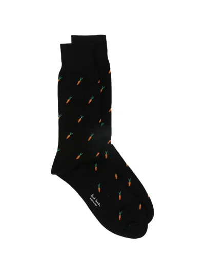 Paul Smith Carrot-print Socks In Gold