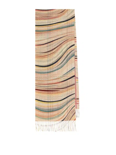 Paul Smith Cashmere Blend Swirl Scarf In Multi