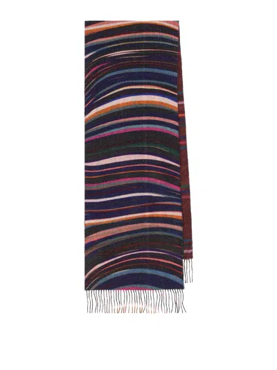 Paul Smith Cashmere Blend Swirl Scarf In Multi