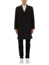 Paul Smith Long Notched Lapel Single Breasted Coat In Black