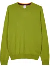 Paul Smith Moss Green Cashmere Crew Neck Sweater In Green