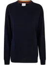 Paul Smith Navy Cashmere Crew Neck Sweater Blue In Beige