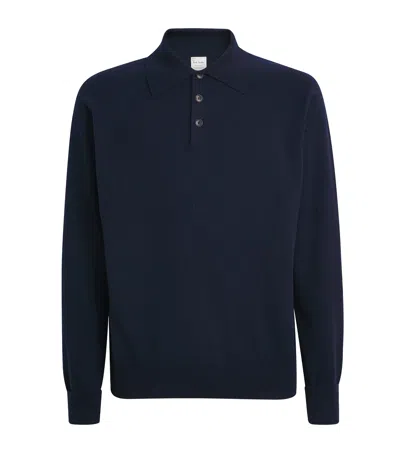 Paul Smith Cashmere Polo Sweater In Blue