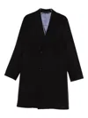 Paul Smith Cashmere Tailored Coat With Notched Lapel In Black