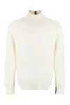 Paul Smith Ribbed Cashmere Turtleneck Sweater With Contrast Stripe