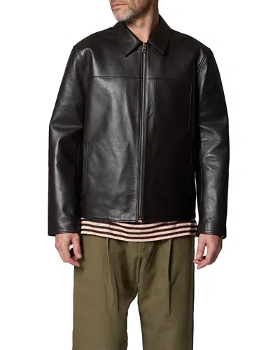 Paul Smith Casual Fit Leather Jacket In Black