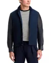Paul Smith Casual Fit Mixed Media Bomber Jacket In Blue