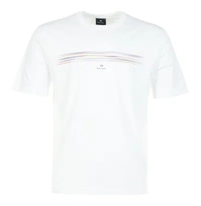 Paul Smith Casual Fit Short Sleeve T Shirt White Stripe