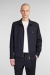 Paul Smith Dark Navy Bi-stretch Wool Zip Jacket Blue In Blue