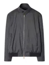 Paul Smith Check-pattern Bomber Jacket In Gray