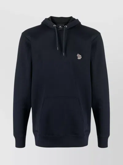 Paul Smith Casual Organic Cotton Hoodie With Pouch Pocket In Black