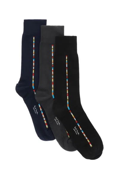 Paul Smith Central Signature Stripe Socks In Black