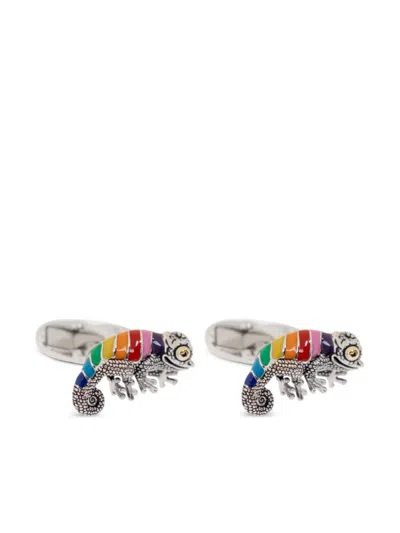 Paul Smith Chameleon Cufflinks In Silver