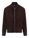 Paul Smith Red Lamb Suede Leather Regular Fit Bomber Jacket