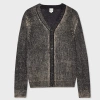 Paul Smith Charcoal Acid-wash Wool-mohair Cardigan White In White