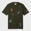 Paul Smith Charcoal Embroidered 'little Beasts' T-shirt Black In Black