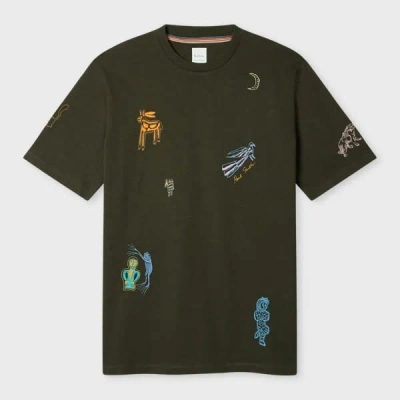 Paul Smith Charcoal Embroidered 'little Beasts' T-shirt Black