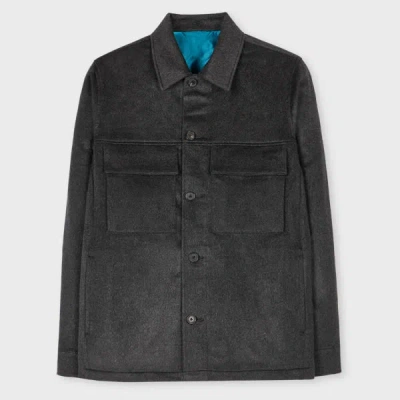 Paul Smith Charcoal Grey Wool-cashmere Shirt Jacket