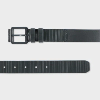 Paul Smith Charcoal 'shadow Stripe' Belt Grey