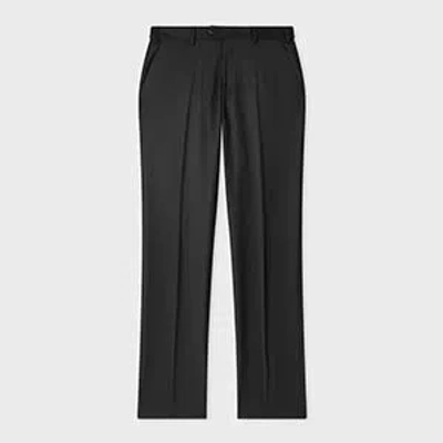 Paul Smith Charcoal Wool-cashmere Flannel Trousers Grey In Black