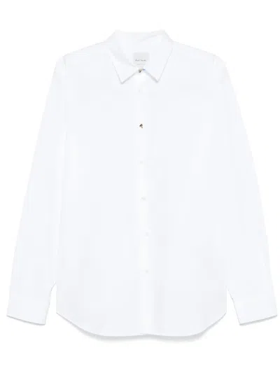 Paul Smith Charm-button Cotton Shirt In White