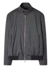 Paul Smith Check-pattern Bomber Jacket In Gray