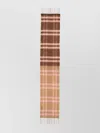 Paul Smith Check Pattern Scarf Fringed Edges In Brown